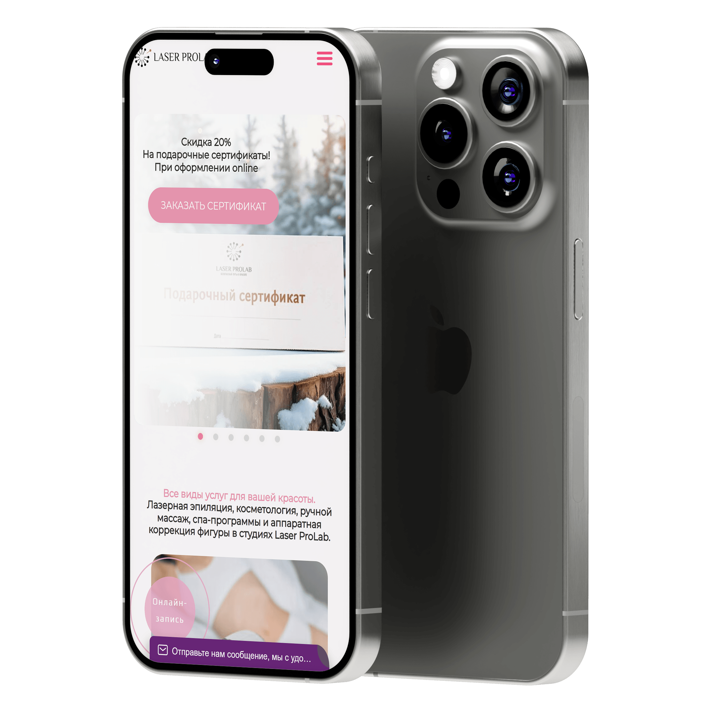 iPhone with Laser ProLab app